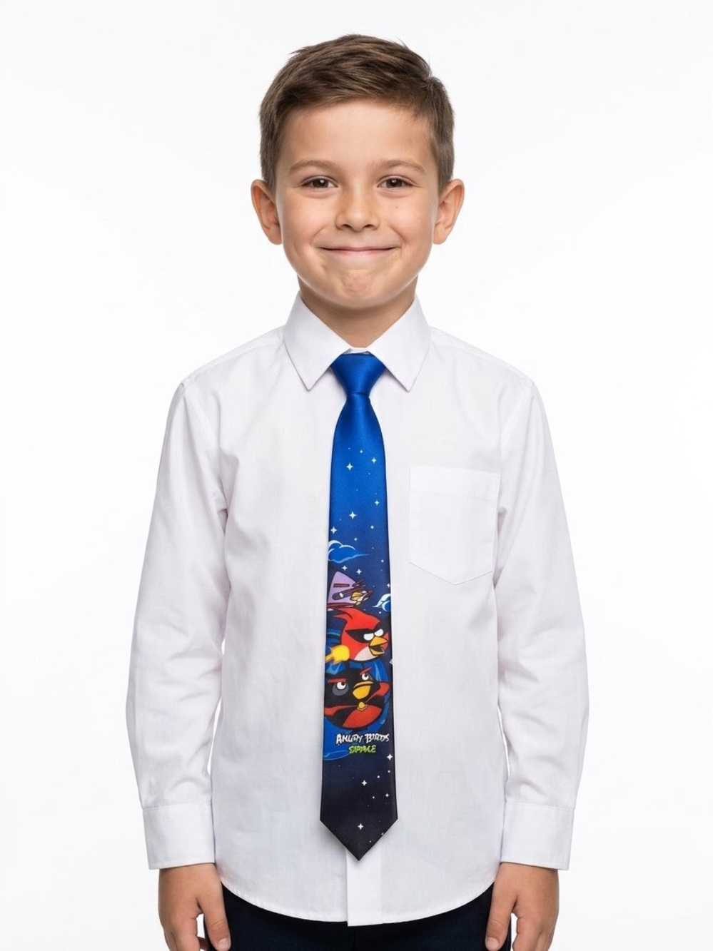Angry Birds Space Boys Blue Clip-On Necktie Pre-Tied 16" NWOT